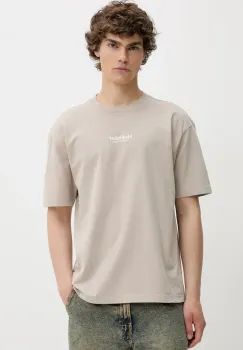 Hollister Co. tricou din bumbac culoarea bej, cu imprimeu, KI323-5007 imagine