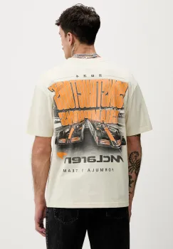 Hollister Co. tricou din bumbac culoarea bej, cu imprimeu, KI323-5317-178 imagine