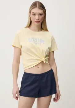 Hollister Co. tricou din bumbac femei, culoarea galben, KI357-5000 imagine