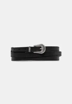 Hoss Intropia curea de piele culoarea negru, 5022313 imagine