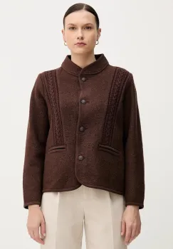 Hoss Intropia geaca de lana culoarea maro, de tranzitie, 5432678 imagine