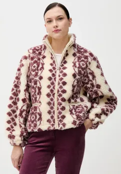 Hoss Intropia hanorac fleece culoarea bej, cu imprimeu, 5452482 imagine