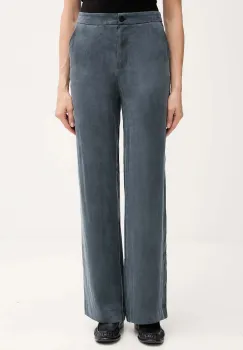 Hoss Intropia pantaloni culoarea bleumarin, drept, high waist, 6542832 imagine