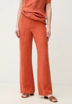 Hoss Intropia pantaloni femei, culoarea portocaliu, lat, high waist, 6549003 imagine