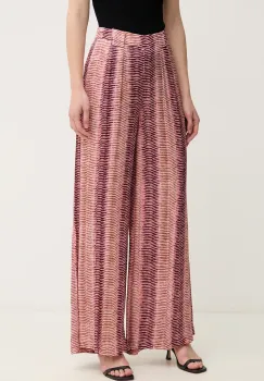 Hoss Intropia pantaloni femei, culoarea roz, drept, high waist, 6549022 imagine