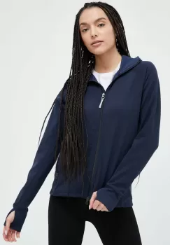 Houdini bluza femei, culoarea albastru marin, cu gluga, neted imagine
