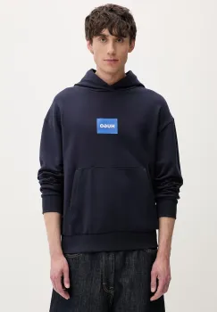 HUGO Blue hanorac cu gluga pentru barbati din bumbac Nayohood imagine