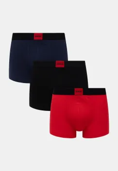HUGO boxeri barbatesti din bumbac cu elastan TRUNK TRIPLET GALAXY pachet de 3 imagine