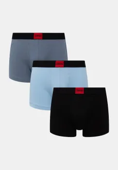 HUGO Boxeri barbati bumbac cu elastan TRUNK TRIPLET GALAXY pachet de 3 imagine