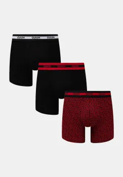 HUGO boxeri barbati din bumbac cu elastan BOXER BR PLANET DES pachet de 3 imagine