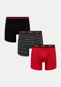 HUGO boxeri barbati din bumbac cu elastan BOXER BR PLANET DES pachet de 3 imagine