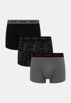 HUGO Boxeri barbati din bumbac cu elastan TRIPLET DESIGN pachet de 3 imagine