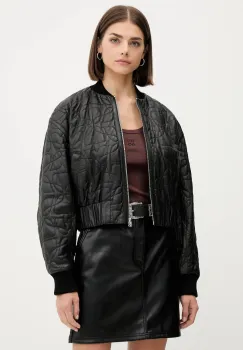 HUGO geaca bomber de piele Lesana imagine