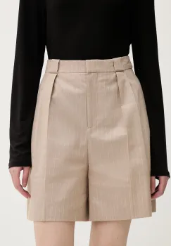 HUGO pantaloni scurti eleganti pentru femei, cu amestec de in Hamonu imagine