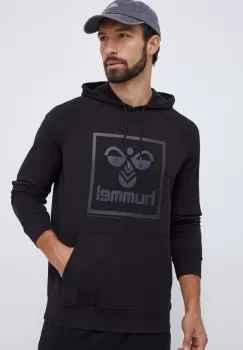 Hummel bluza barbati, culoarea negru, cu gluga, cu imprimeu imagine