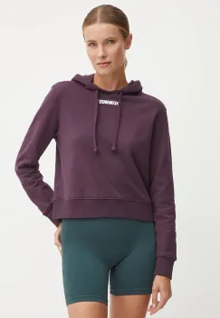 Hummel bluza femei, culoarea bordo, cu gluga, melanj, 225889 imagine