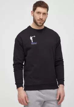 Hummel hanorac de bumbac barbati, culoarea negru, cu imprimeu imagine