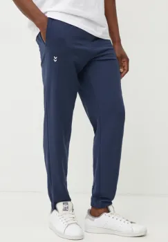 Hummel pantaloni de trening culoarea albastru marin, neted, 229312 imagine
