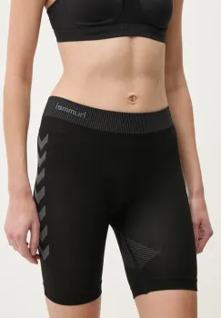 Hummel pantaloni scurti de antrenament culoarea negru, cu imprimeu, medium waist, 202649 imagine