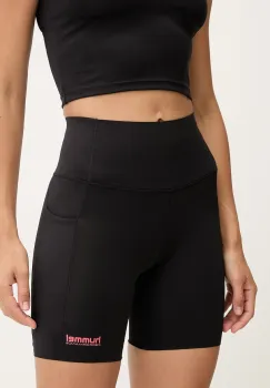 Hummel pantaloni scurti sport culoarea negru, uni, medium waist, 230083 imagine