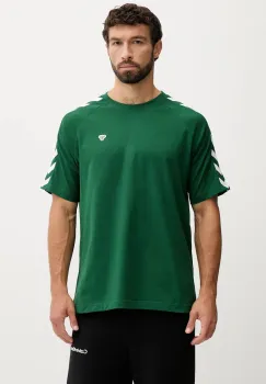 Hummel tricou Archive culoarea bej, cu imprimeu, 225258 imagine