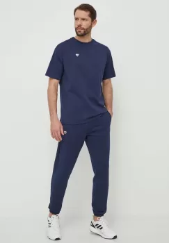 Hummel tricou din bumbac culoarea albastru marin, neted imagine