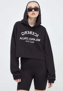 Iceberg bluza femei, culoarea negru, cu gluga, cu imprimeu imagine