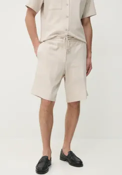 Iceberg pantaloni scurti din amestec de in barbati, culoarea bej, D080 0140 imagine