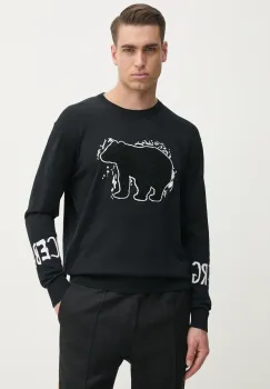 Iceberg pulover de bumbac barbati, culoarea negru, light, A008 9502 imagine