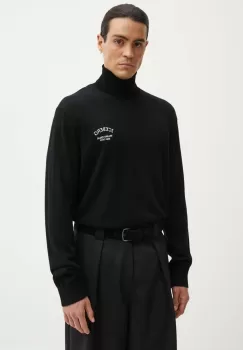 Iceberg pulover de lana barbati, culoarea negru, light, cu guler, A006 9005 imagine