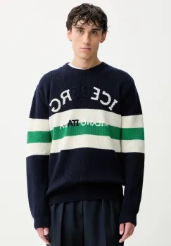 Iceberg pulover de lana culoarea bleumarin, A005 7077 imagine