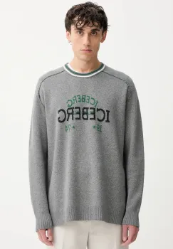 Iceberg pulover de lana culoarea gri, A018 7469 imagine