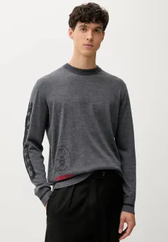 Iceberg pulover de lana culoarea gri, light, A008 9005 imagine