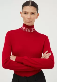 Iceberg pulover de lana femei, culoarea rosu, light, cu guler imagine