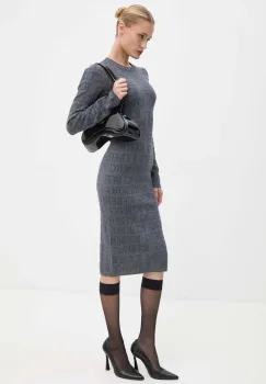 Iceberg rochie din lana culoarea gri, mini, mulata, AH01 9030 imagine