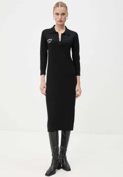 Iceberg rochie din lana culoarea negru, midi, drept, AH02 9000 imagine