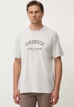 Iceberg tricou din bumbac culoarea gri, cu imprimeu imagine