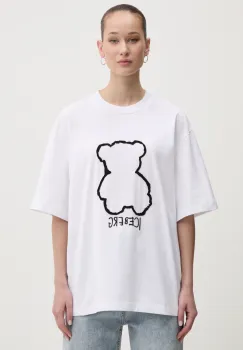 Iceberg tricou din bumbac femei, culoarea alb, F5B2 6327 imagine