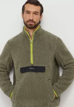Icebreaker hanorac RealFleece Merino High Pile culoarea verde, neted imagine