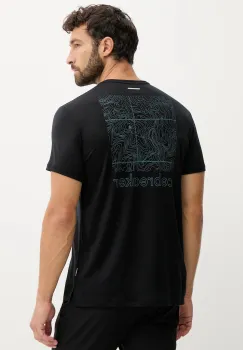 Icebreaker tricou functional Merino Blend 125 culoarea negru, cu imprimeu, IB0A57CN0011 imagine