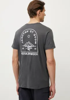Icebreaker tricou sport Road to Cook culoarea gri, cu imprimeu, IB0A576F0A11 imagine