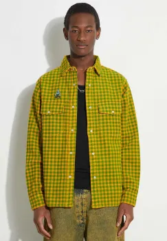 ICECREAM geaca cu aspect de camasa Corduroy Check culoarea verde, de tranzitie, IC24119 imagine