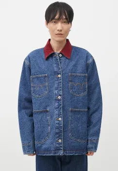 ICECREAM geaca din denim Denim Chore barbati, culoarea bleumarin, de tranzitie, oversized, ICD007 imagine