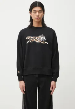 ICECREAM hanorac de bumbac Running Dog Crewneck barbati, culoarea negru, cu imprimeu, IC25129 imagine