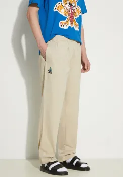 ICECREAM pantaloni de bumbac Skate Pant culoarea bej, drept, ICC003 imagine