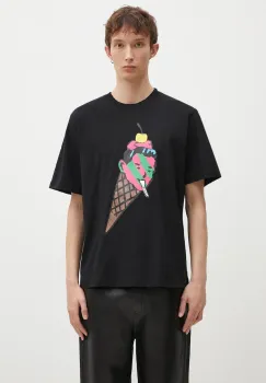 ICECREAM tricou din bumbac Cone Man barbati, culoarea negru, cu imprimeu, IC24483 imagine