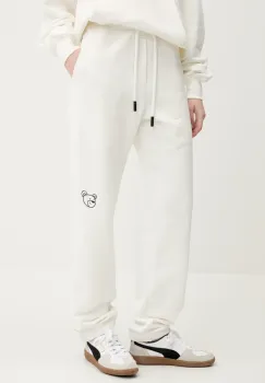 Inbetweeners pantaloni de trening din bumbac culoarea bej, drept, medium waist, S5TWUAFP026 imagine