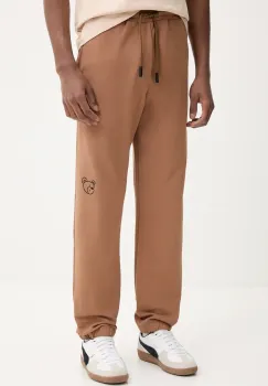 Inbetweeners pantaloni de trening din bumbac culoarea maro, drept, medium waist, S5TWUAFP026 imagine