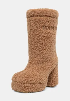 Inuikii botine Curly High Heel culoarea bej, cu toc drept, 1002.018.0011.250 imagine