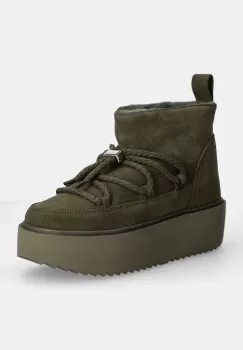Inuikii cizme de zapada din piele intoarsa Classic Low Platform culoarea verde, 75204-004 imagine
